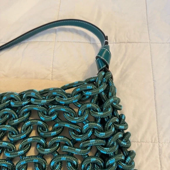 RARE FIND: STAUD leather trim woven purse - Picture 9 of 10